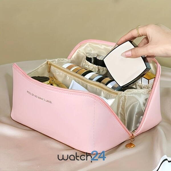 Geanta cosmetice si parfumuri, cu maner, ideal geanta bagaj, Roz