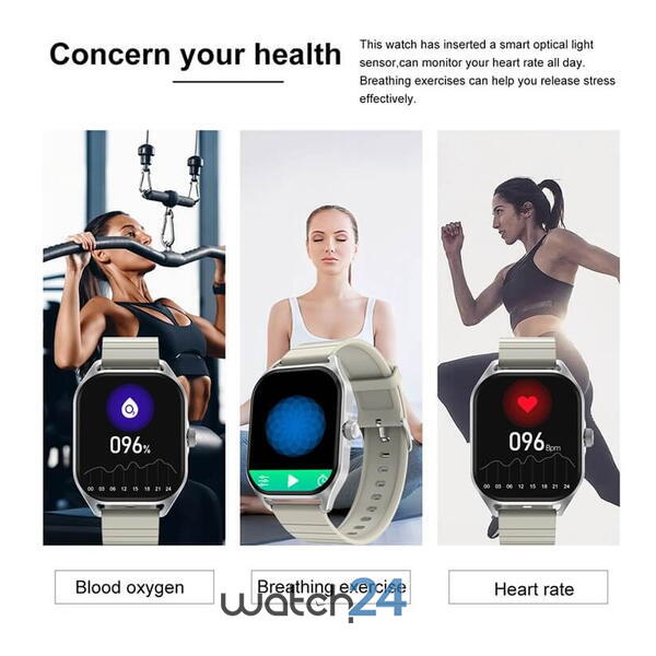 SmartWatch cu apel Bluetooth, EKG, Ritm Cardiac, Nivel oxigen, Tensiune arteriala, Meniu Romana, GPS, Numar SOS, Busola, Calculator S693