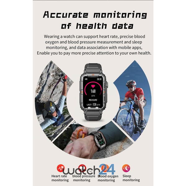 SmartWatch cu Apel Bluetooth, Microfon, Difuzor, Alerta Ritm Cardiac, Oxigen din sange, Tensiune arteriala, Monitorizare somn, Vreme S699