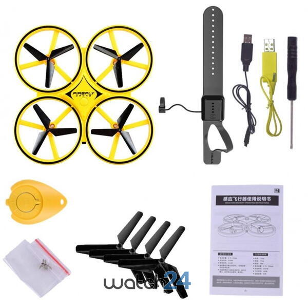 Drona Anti Coliziune, cu LED, Firefly, Greutate 73g, RC Gravity cu Telecomanda, Quadcopter Smart