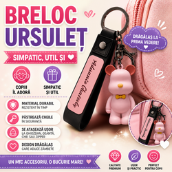 Breloc cu ursulet, Roz