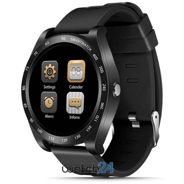 SmartWatch cu slot SIM, Camera, Bluetooth, Agenda Telefonica, Negru