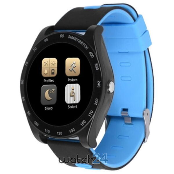 SmartWatch cu slot SIM, Camera, Bluetooth, Agenda Telefonica, Albastru