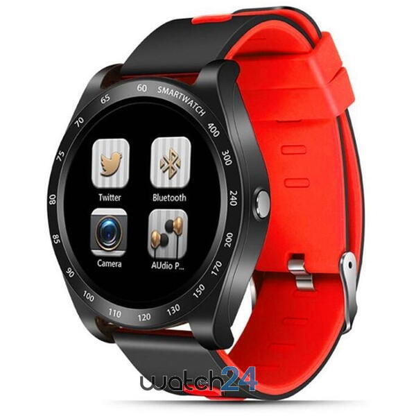 SmartWatch cu slot SIM, Camera, Bluetooth, Agenda Telefonica, Rosu