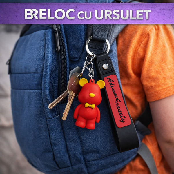 Breloc cu ursulet, Rosu