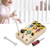 Joc educational Montessori din lemn, Tema Inginer, Tablou electric cu Comutatoare si LED-uri pentru Copii