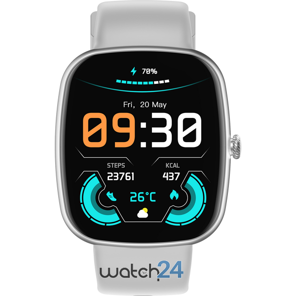 SmartWatch cu 3 Curele: Gri, Rose, Negru, Calculator, Moduri Sport, Calorii, Apel Bluetooth, Alarma, Ciclu Menstrual, Monitorzare Ritm Cardiac, Nivel Oxigen, Tensiune Arteriala S714