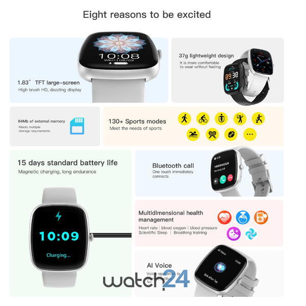 SmartWatch cu 3 Curele: Gri, Rose, Negru, Calculator, Moduri Sport, Calorii, Apel Bluetooth, Alarma, Ciclu Menstrual, Monitorzare Ritm Cardiac, Nivel Oxigen, Tensiune Arteriala S714