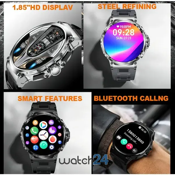 SmartWatch cu Apel Bluetooth, Ritm Cardiac, Oxigen din sange, Tensiune arteriala, Monitorizare Somn, Nivel de Stres, Calorii,  Vreme, Calculator S723