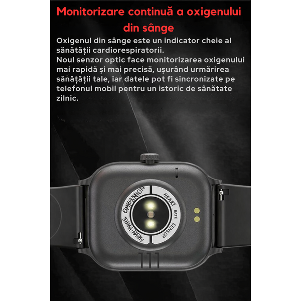 SmartWatch cu Apel Bluetooth, Ritm cardiac, Monitorizare somn, Vreme, Calculator S729