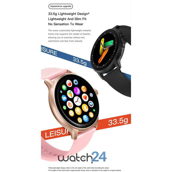 SmartWatch cu Apel Bluetooth, Primire/Apelare Apeluri, Moduri Sport, Calorii, Distanta, Ritm Cardiac, Nivel Oxigen, Tensiune Arteriala, Vreme S737