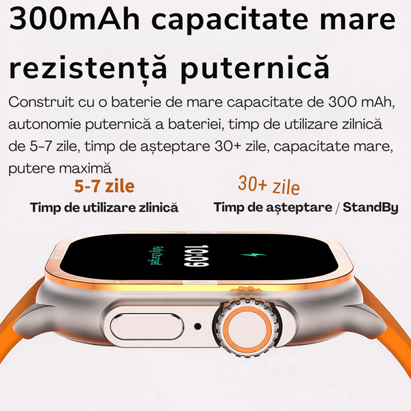 SmartWatch cu Apel Bluetooth, Meniu RO, Moduri Sport, Calorii, Distanta, Pasi, Ritm Cardiac, Nivel Oxigen, Tensiune Arteriala, Alarma, Calculator, Calendar S739