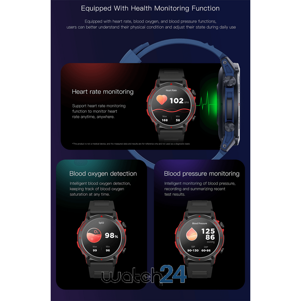 SmartWatch cu Apel Bluetooth, Primire/Efectuare Apeluri, Notificari Social Media, Afisaj Vreme, Monitorizare Somn, Ritm Cardiac, Nivel Oxigen, Tensiune Arteriala, Moduri Sport, Calorii, Distanta S753