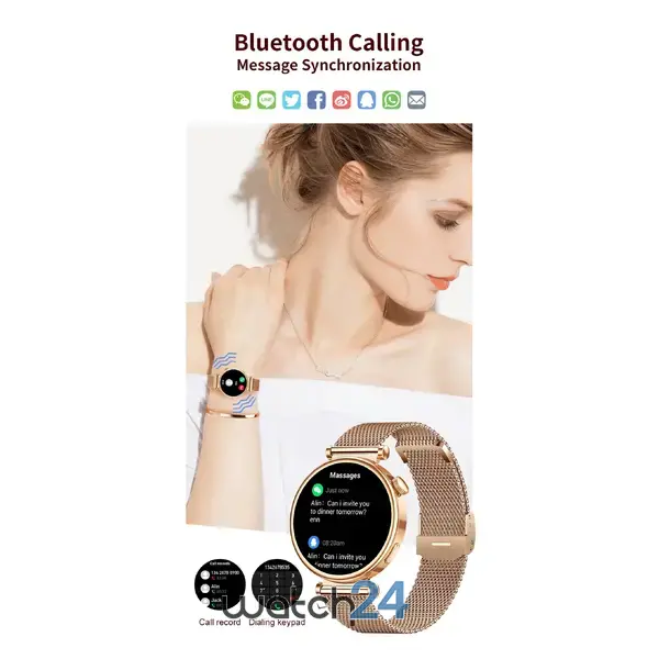 SmartWatch cu 2 Curele, Apel Bluetooth, Monitorizare Somn, Calorii, Moduri Sport, Ciclu Menstrual, Distanta Parcursa, Ritm Cardiac, Nivel Oxigen, Tensiune Arteriala, Numar SOS, Calculator S760