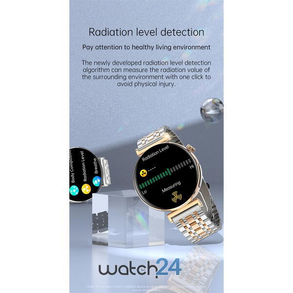 SmartWatch cu Apel Bluetooth, Glucometru, Analiza Impedantei Bioelectrice, EKG, HRV, Ciclu Menstrual, Nivel Radiatii, Temperatura Corporala, Ritm Cardiac, Nivel Oxigen, Tensiune Arteriala S763