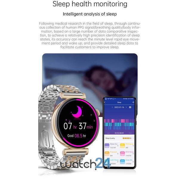 SmartWatch cu Apel Bluetooth, Glucometru, Analiza Impedantei Bioelectrice, EKG, HRV, Ciclu Menstrual, Nivel Radiatii, Temperatura Corporala, Ritm Cardiac, Nivel Oxigen, Tensiune Arteriala S763