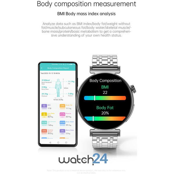 SmartWatch cu Apel Bluetooth, Glucometru, Analiza Impedantei Bioelectrice, EKG, HRV, Ciclu Menstrual, Nivel Radiatii, Temperatura Corporala, Ritm Cardiac, Nivel Oxigen, Tensiune Arteriala S764