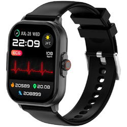 SmartWatch cu Apel Bluetooth, Glucometru, EKG, HRV, Nivel Stres, Calculator, Ritm Cardiac, Nivel Oxigen, Tensiune Arteriala S771