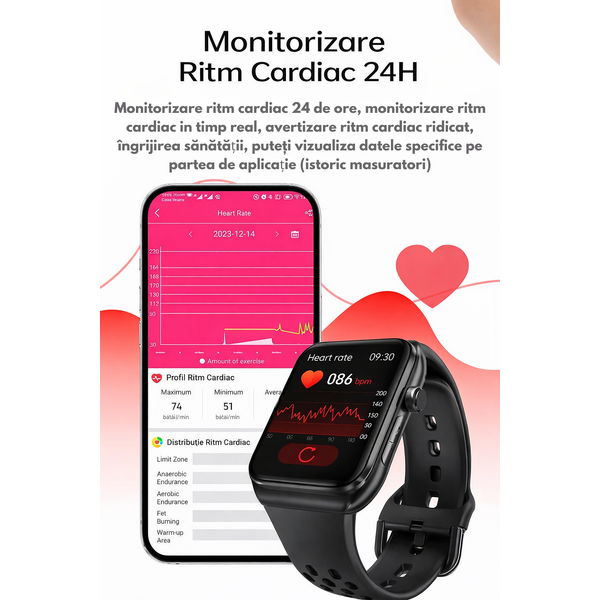 SmartWatch cu Apel Bluetooth, Senzor Glucometru, Analiza Impedantei Bioelectrice, EKG, HRV, Nivel Radiatii,  Temperatura Corporala, Ritm Cardiac, Nivel Oxigen, Tensiune Arteriala S777