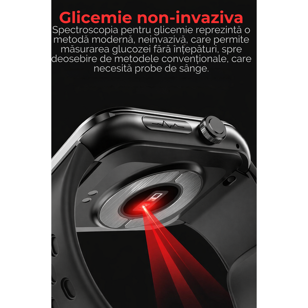 SmartWatch cu Apel Bluetooth, Senzor Glucometru, Analiza Impedantei Bioelectrice, EKG, HRV, Nivel Radiatii,  Temperatura Corporala, Ritm Cardiac, Nivel Oxigen, Tensiune Arteriala S777
