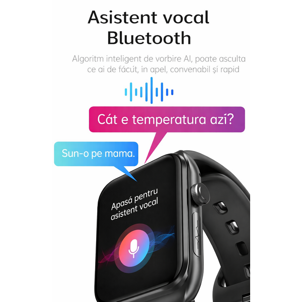 SmartWatch cu Apel Bluetooth, Senzor Glucometru, Analiza Impedantei Bioelectrice, EKG, HRV, Nivel Radiatii,  Temperatura Corporala, Ritm Cardiac, Nivel Oxigen, Tensiune Arteriala S777