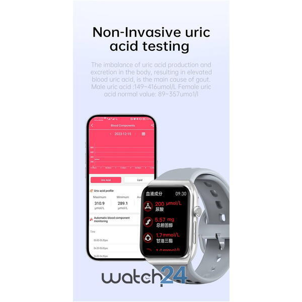 SmartWatch cu Apel Bluetooth, Glucometru, Analiza Impedantei Bioelectrice, EKG, HRV, Nivel Radiatii,  Temperatura Corporala, Ritm Cardiac, Nivel Oxigen, Tensiune Arteriala S778