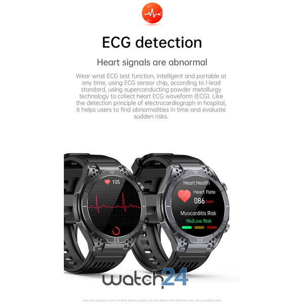 SmartWatch cu Apel Bluetooth, Glucometru, Analiza Impedantei Bioelectrice, EKG, HRV, Nivel Radiatii, Temperatura Corporala, Ritm Cardiac, Nivel Oxigen, Tensiune Arteriala S780