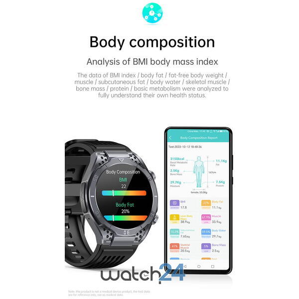 SmartWatch cu Apel Bluetooth, Glucometru, Analiza Impedantei Bioelectrice, EKG, HRV, Nivel Radiatii, Temperatura Corporala, Ritm Cardiac, Nivel Oxigen, Tensiune Arteriala S780