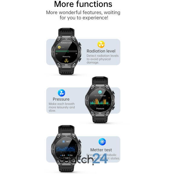 SmartWatch cu Apel Bluetooth, Glucometru, Analiza Impedantei Bioelectrice, EKG, HRV, Nivel Radiatii, Temperatura Corporala, Ritm Cardiac, Nivel Oxigen, Tensiune Arteriala S780