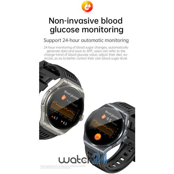 SmartWatch cu Apel Bluetooth, Glucometru, Analiza Impedantei Bioelectrice, EKG, HRV, Nivel Radiatii, Temperatura Corporala, Ritm Cardiac, Nivel Oxigen, Tensiune Arteriala S782