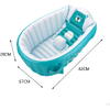 Cadita gonflabila pentru bebelusi si copii, Design Ergonomic, 6 luni - 5 ani, Portabila, Pliabila, Mini piscina de calatorie, Bleu