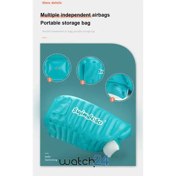 Cadita gonflabila pentru bebelusi si copii, Design Ergonomic, 6 luni - 5 ani, Portabila, Pliabila, Mini piscina de calatorie, Bleu