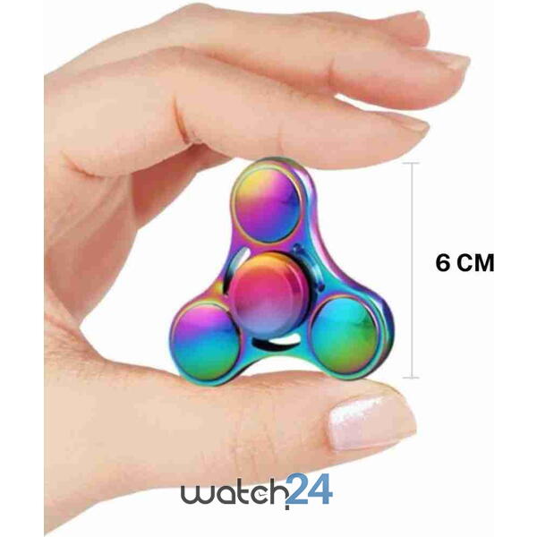 Fidget spinner, Metal, Jucarie Anti-Stres, Culoare Curcubeu