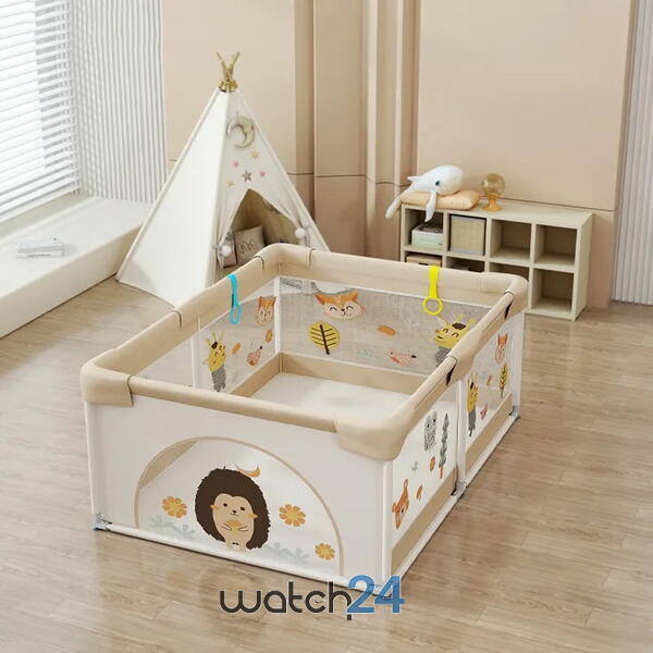 120x160 CM Tarc de joaca pentru copii, centru de activitati, interior si exterior, cu plasa de protectie si usa, covor si  bile incluse, protectie bare, XL 120x160cm Multicolor