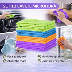 OFERTA 6+6 GRATIS Lavete microfibra, 30x30 Cm, Multicolor