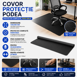 Covoras protecție scaun 90x130cm, Negru