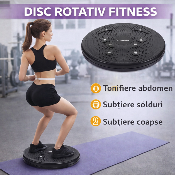 TRIZAND Disc rotativ pentru fitness, pentru tonifierea abdomenului, subtierea soldurilor si a coapselor