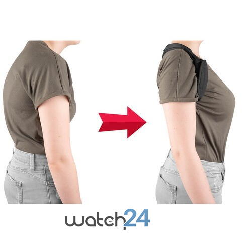 Corector de postura pentru indreptare spate, coloana si umeri, Negru, Marime reglabila