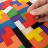 Puzzle din lemn, 40 blocuri, joc de inteligenta, 27 x 18 cm, multicolor
