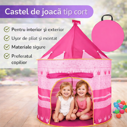 Castel de joaca tip cort pop-up "Princess" pentru copii cu montare rapida, Roz