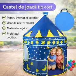 Castel de joaca tip cort pop-up pentru copii cu montare rapida, Albastru