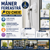Maner fereastra cu incuietoare, model universal, inchidere securizata, 2 chei incluse, Alb
