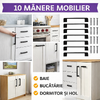 OFERTA 5+5 GRATIS Manere mobilier, Aluminiu, Negru Mat, Distanta dintre orificii 9.6 cm