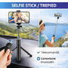 Selfie stick multifunctional, Trepied, Suport pentru telefon, Bluetooth 4.0, telecomanda detasabila, Telescopic, Compatibil iOS/Android, Negru