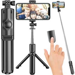 Selfie stick multifunctional, Trepied, Suport pentru telefon, Bluetooth 4.0, telecomanda detasabila, Telescopic, Compatibil iOS/Android, Negru