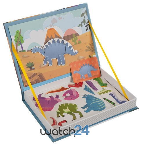 Carte tip Puzzle Magnetic , Set 36 magneti, 6 Cartonase Duble, Tema Dinozauri