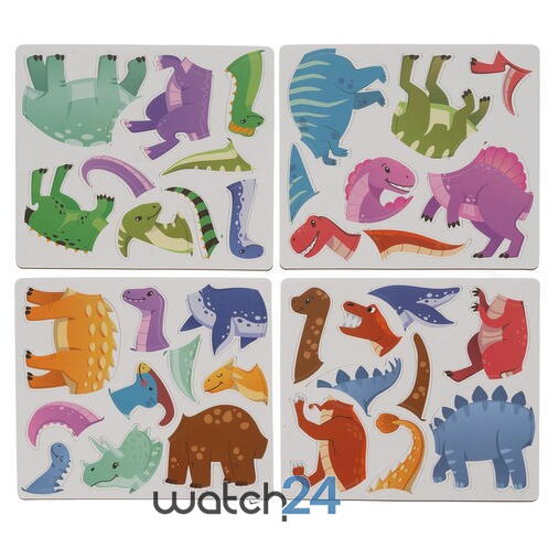 Carte tip Puzzle Magnetic , Set 36 magneti, 6 Cartonase Duble, Tema Dinozauri