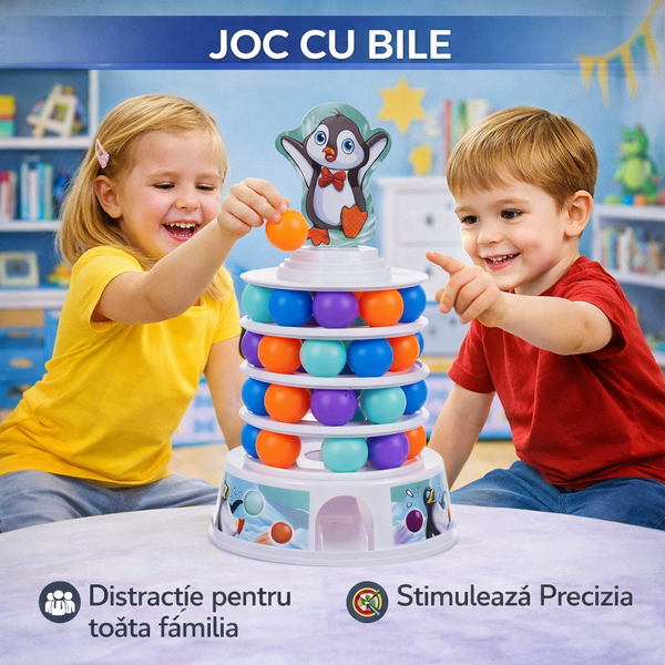 Joc de indemanare, Skiing penguin, Plastic, Multicolor