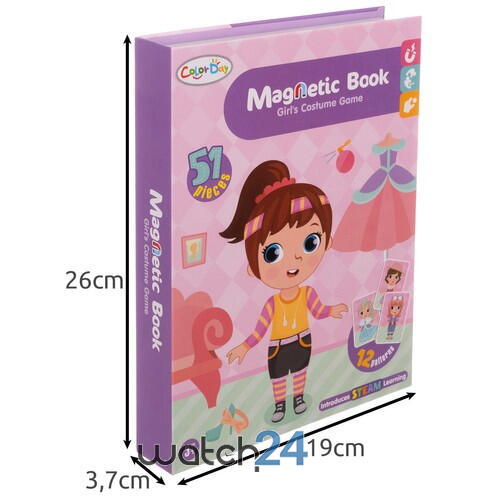 Carte tip Puzzle Magnetic , Set 51 magneti, 6 Cartonase Duble, Tema Costume