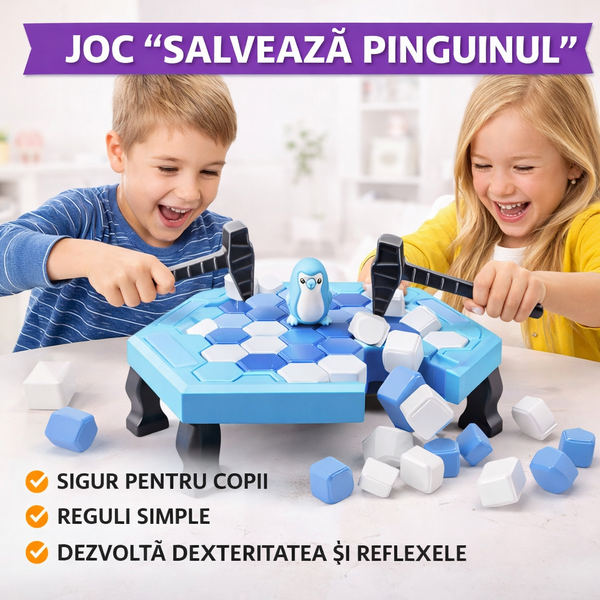 Joc interactiv de familie, Salveaza Pinguinul din capcana de gheata